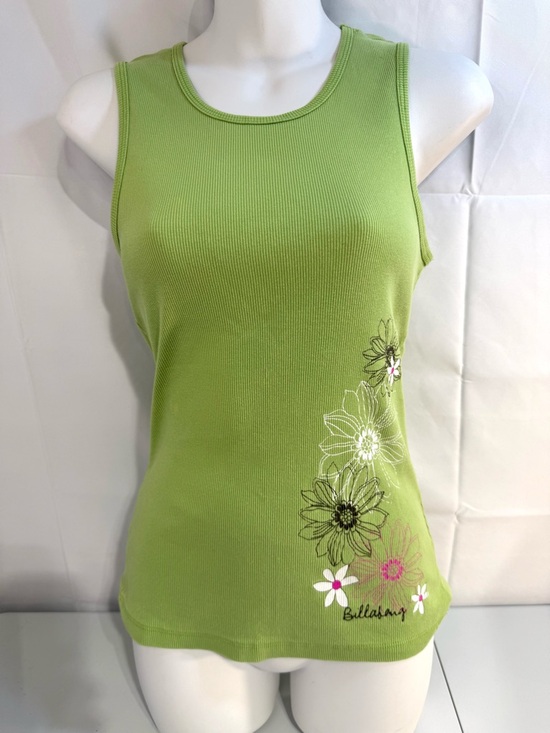 Billabong Tops - Vintage Billabong Ribbed Tank Top Floral Y2K Green Cotton Size L
